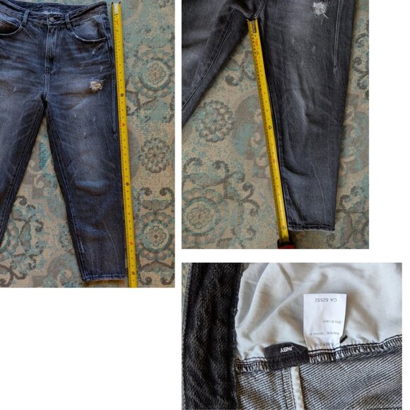 JNBY Women's Distressed Denim Pants Jeans Waist 31" Faded Black - Picture 5 of 5